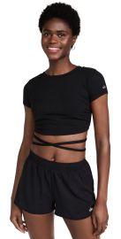 Ribbed Wrap It Up Short Sleeve Top Alo Yoga at Shopbop