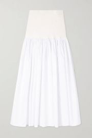 Ribbed cotton-poplin midi skirt at Net a Porter