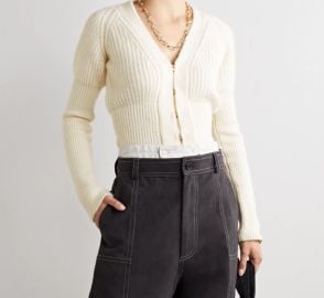 Ribbed knit cardigan at Cult Gaia