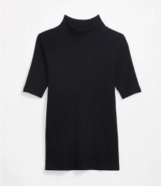 Ribbed mock neck top at Loft