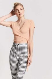 Ribbed surplice top at Forever 21