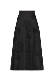 Ribbon Embroidered Cotton Full Skirt Lela Rose at Lela Rose