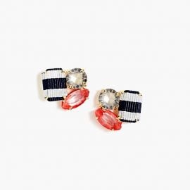 Ribbon and Stone Cluster Earrings at J. Crew