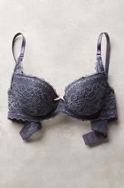 Ribboned Lace Balconette Bra in Slate at Anthropologie