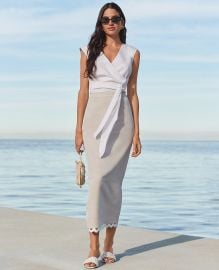 Ric Rac Midi Skirt in Linen Blend in Natural Flax at Ann Taylor