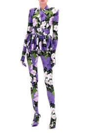 Richard Quinn Belted Glove Sleeve Peplum Jumpsuit at Nordstrom