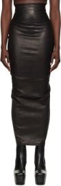 Rick Owen Hollywood Dirt Pillar Leather Maxi Skirt at ssense