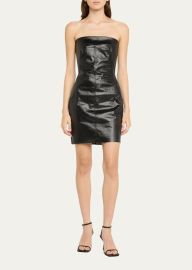 Rick Owens Bustier Coated Denim Mini Dress - at Bergdorf Goodman