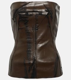 Rick Owens Coated Finish Cracked Bustier Top at Mytheresa