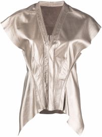 Rick Owens Naska Leather Blouse - at Farfetch