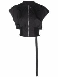 Rick Owens Sleeveless cropped bomber jacket at Farfetch