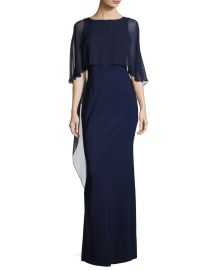 Rickie Freeman for Teri Jon Stretch Crepe Column Gown at Neiman Marcus