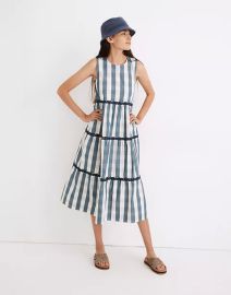 Rickrack Cattail Tiered Dress in Gingham Check at Madewell