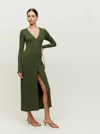 Ricky Knit Dress - Long Sleeve Midi Reformation at Reformation