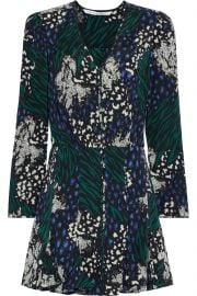 Riggins fluted printed stretch-silk crepe de chine mini dress at The Outnet