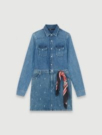 Rimel Denim Mini Dress by Maje at Maje