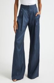 Rimini Pinstripe Linen Blend Wide Leg Pants at Nordstrom