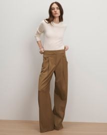 Rimini Wide-Leg Pant in Brown Pinstripe Malt Multi at Veronica Beard