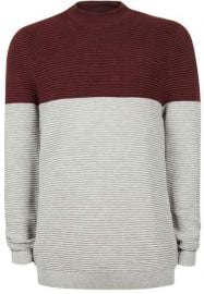 Ripple Textured Turtle Neck Sweater at Topman