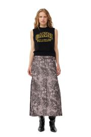 Rippled Jacquard Long Slit Skirt GANNI US at Ganni