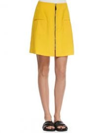 Risto Liquid Wool Front-Zip Skirt at Neiman Marcus