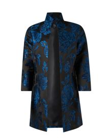 Rita Black and Blue Floral Jacket Connie Roberson at Halsbrook