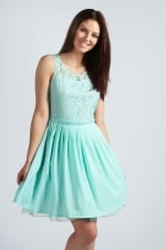 Rita Crochet Lace prom dress at Boohoo