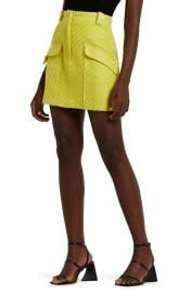 River Island Boucle Utility Miniskirt in Yellow Bright  at Nordstrom