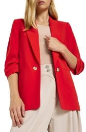 River Island Ruched Sleeve Blazer at Nordstrom