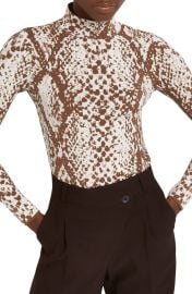 River Island Snake Print Mock Neck Top at Nordstrom