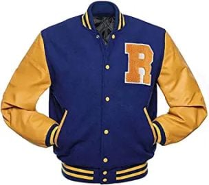 Riverdale Jacket Archie Andrews KJ APA Varsity Letterman R Bomber Wool Jacket at Mens Clothing store at Amazon