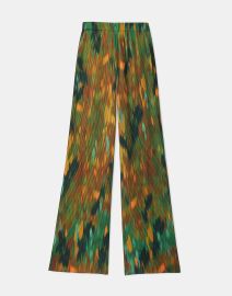 Riverside Pleated Pant In Reverie Print KindMade Hammered Satin  Lafayette 148 New York at Lafayette 148