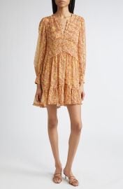 Rivie Charming Paisley Long Sleeve Minidress at Nordstrom Rack