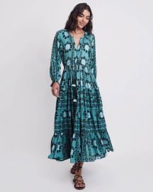 Riviera Maxi Dress in Lisha Emerald at Omika