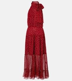 Rixo Abi polka dot chiffon midi dress at Mytheresa