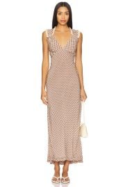 Rixo Chessie Dress In French Check Brown at Revolve