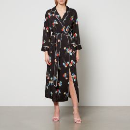 Rixo Marta Floral-Print Jersey Robe - 6 at Coggles