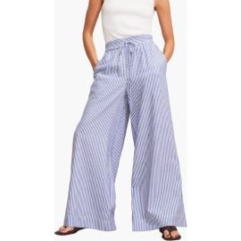 Ro&Zo Wide Leg Stripe Drawstring Trousers at Nordstrom