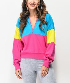 Roane Colorblock Half Zip Hoodie by A-Lab at Zumiez