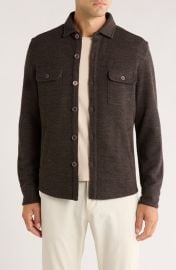 Robert Barakett Mezner Wool & Cotton Knit Overshirt at Nordstrom