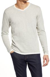 Robert Barakett Sutterburn V-Neck Sweater in Light Grey  at Nordstrom