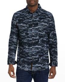 Robert Graham Menx27s Lacombe Camo Corduroy Shirt Jacket at Neiman Marcus