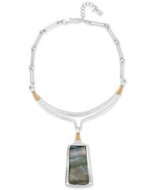 Robert Lee Morris Soho Two-Tone Sculptural Stone Pendant Necklace - Macys at Macys