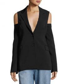 Robert Rodriguez Cold-Shoulder Two-Button Blazer  Black at Neiman Marcus