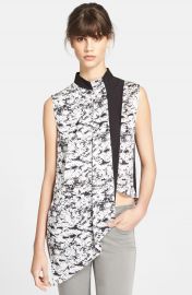 Robert Rodriguez Graphic Overlay Asymmetrical Blouse at Nordstrom