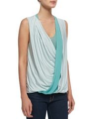 Robert Rodriguez Jersey Wrap-Stripe Sleeveless Top at Neiman Marcus