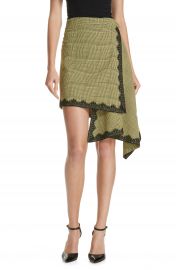 Robert Rodriguez Lace Trim Plaid Skirt at Nordstrom