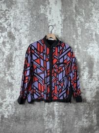 Robert Rodriguez Shirt 6 Black Geometric Purple Red 100 Silk Button Blouse eBay at eBay