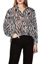 Robert Rodriguez Zebra-Print Georgette Blouse at Barneys Warehouse