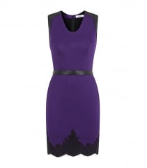 Robert Rodriguez purple leather trim dress at Harrods